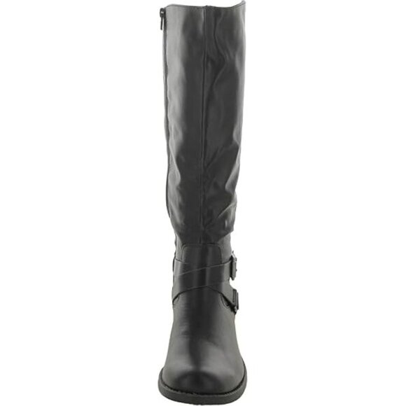 Style & Co. Womens Marliee Wide Calf Faux Leather Motorcycle Boots Black Size 6M - Picture 2 of 4